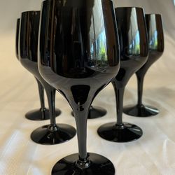 MCM Ebony Tulip Stemware Glasses (6)