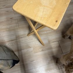 Set Of 2 Foldable Single Table - Wood 