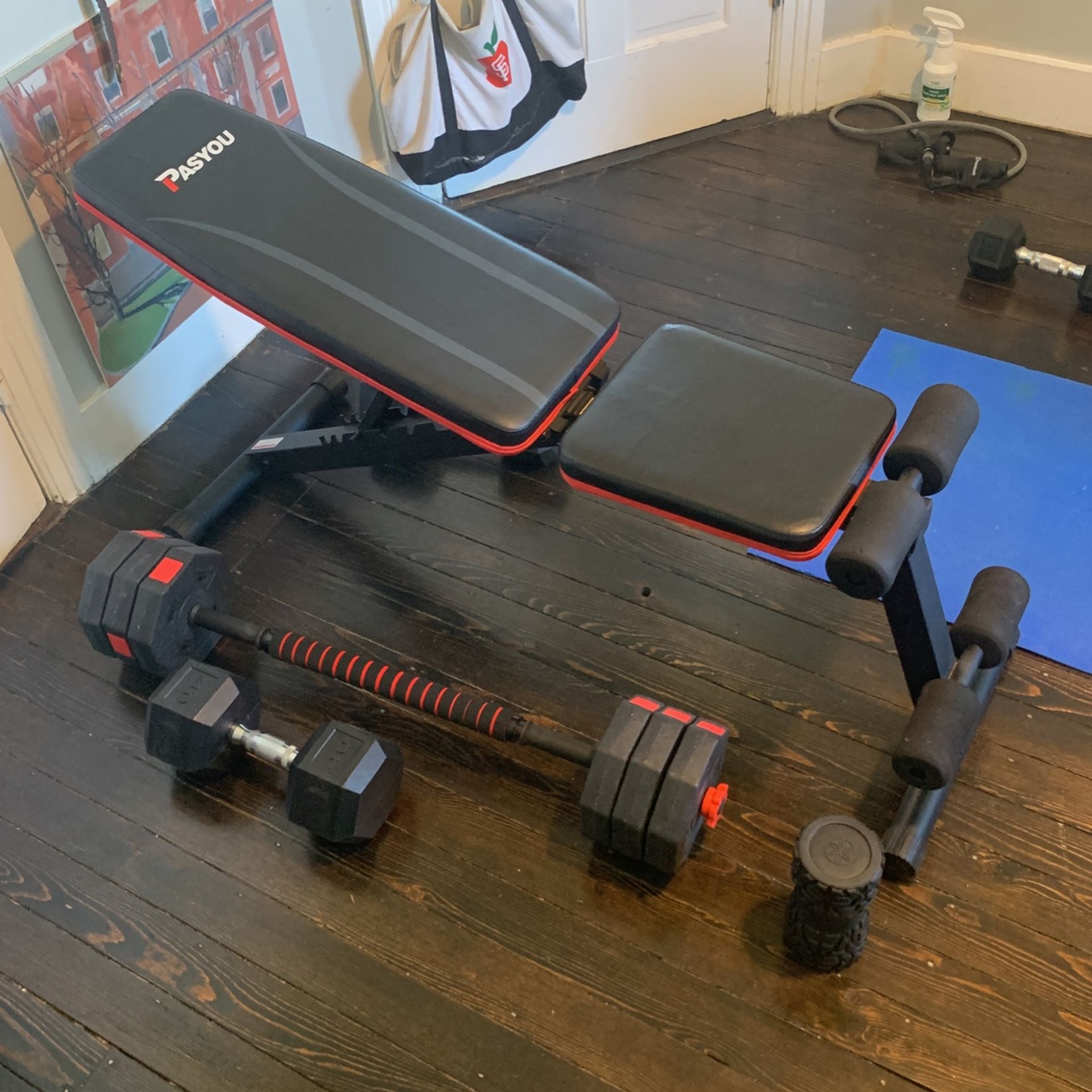 Adjustable Workout Bench Barbell Dumbbells Offers Welcome!