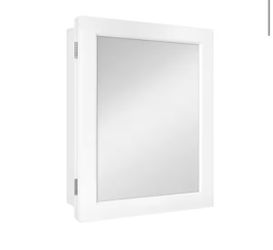 New Glacier Bay 15" × 19" Rectangular Framed Bathroom Medicine Cabinet with Mirror in white.