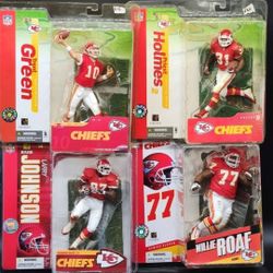 NFL Football Kansas City Chiefs McFarlane Figures New in Box - Early 2000's - Collector's Condition