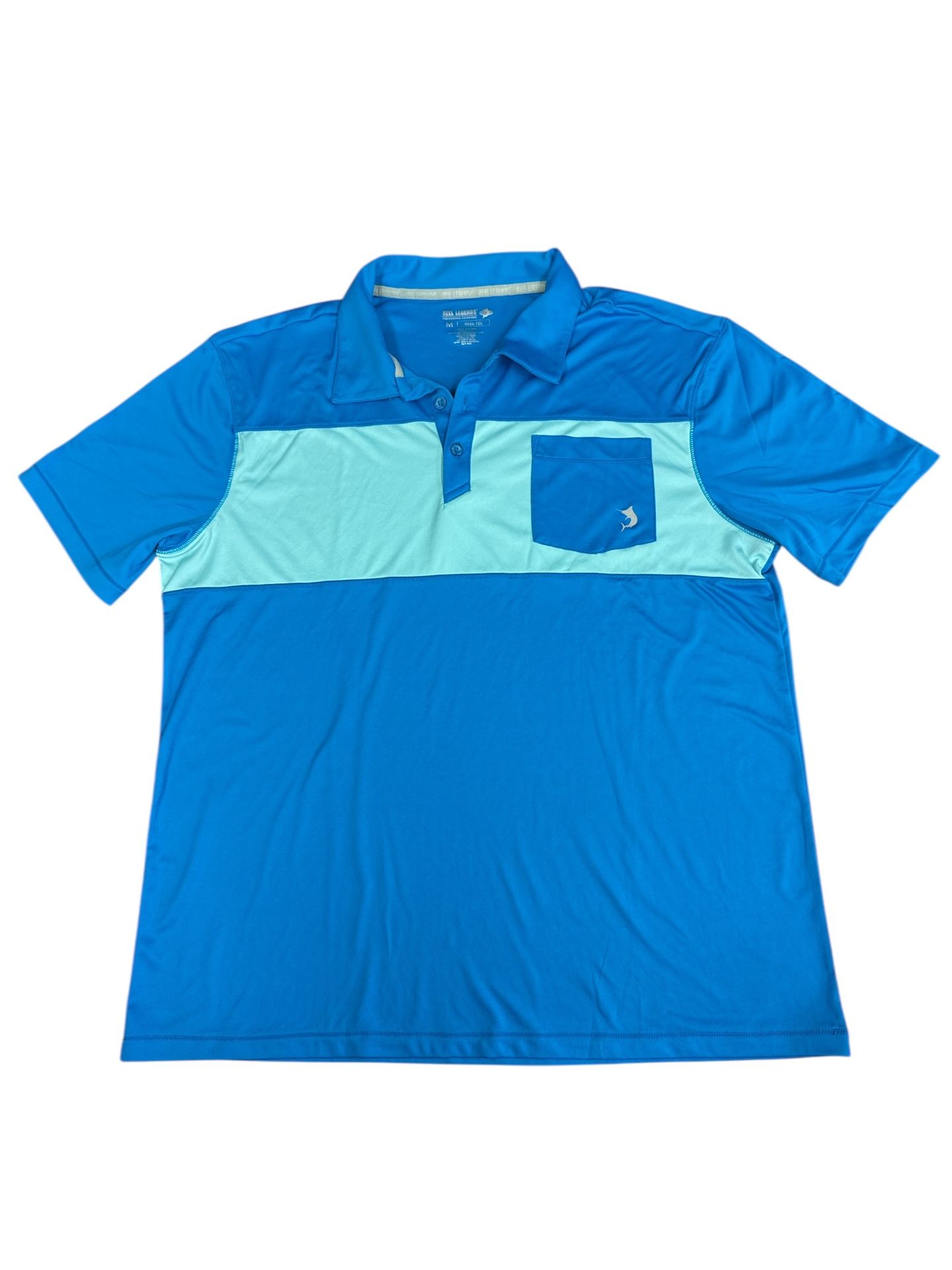 Reel Legends Polo Shirt Adult Medium Blue Reel Tec Performance Casual Mens