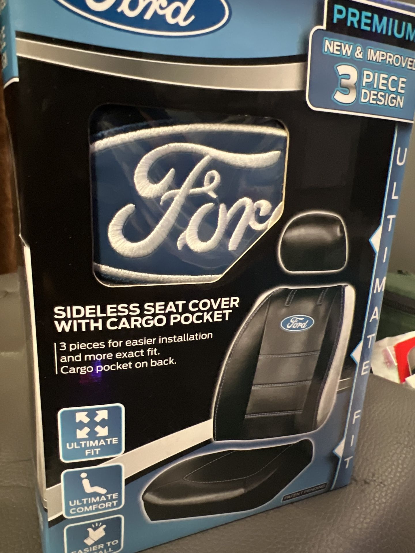 Ford Logo Deluxe Premium Sideless Seat Cover Set