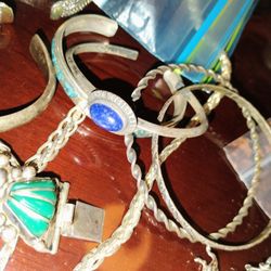 Sterling Silver 925 Jewelry Lot Turquoise Ring Bracelet Necklace Earrings