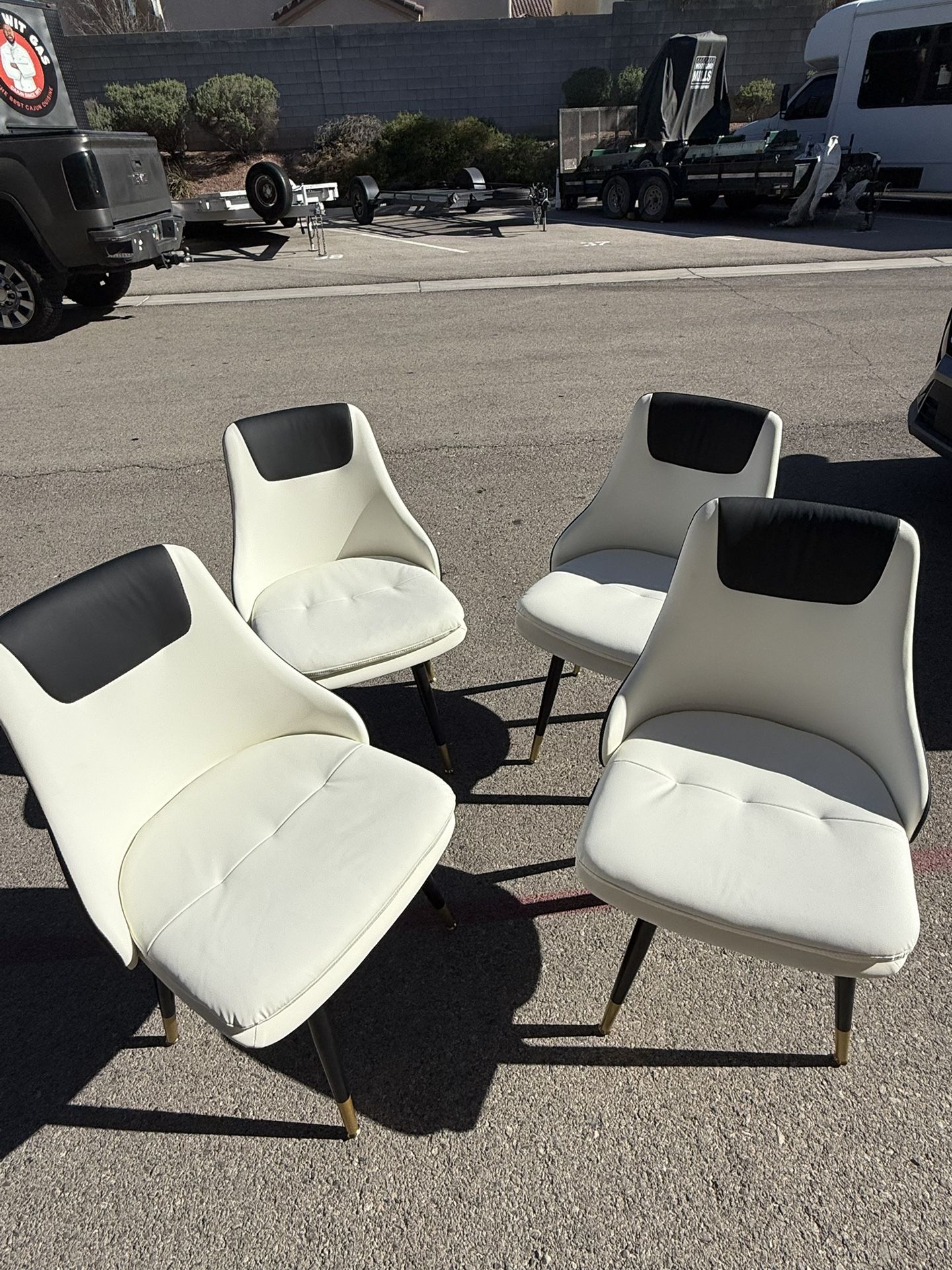 Swivel Faux Leather Dining Chairs Set of 4 Modern Upholstered Kitchen Dining Room Chairs Side Chair