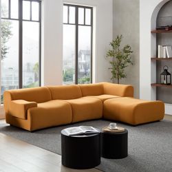 BRAND NEW LOW SEATING- L-SHAPE ORANGE SOFA!!