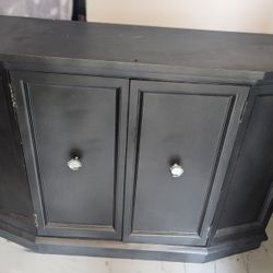 Cabinet Dresser With Shelves 2 Doors In Pewter+Dark Grey 