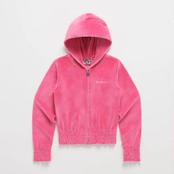 Juicy Couture Smocked Velour Zip Up