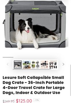 Ash Grey Large Lesüre Soft Dog Crate