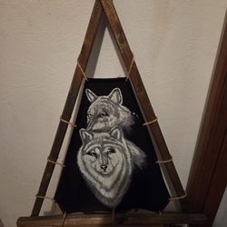Wolf Native American Triangle Art