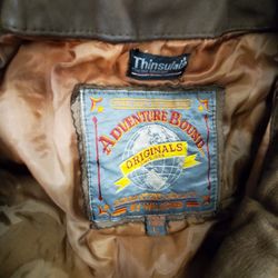 Wilson's Adventure Bound QUALITY Leather Mens Jacket Size Large Been In Storage Could Use A Quick Clean 