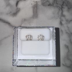 14k Gold Crown Earrings 