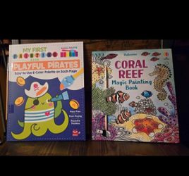 New Playful Pirates and Coral Reef Magic Painting Book with Brushes