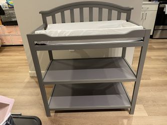 Grey Baby Changing Table W Pad