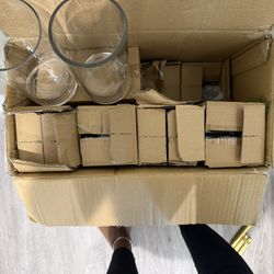 Box Of Glass Candle Holders