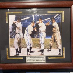 Duke Snider Mickey Mantle Joe DiMaggio Willie Mays Signed Framed Photo - NY's Greatest  HOF