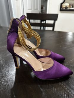 Purple & Gold Pumps Size 8.5-9