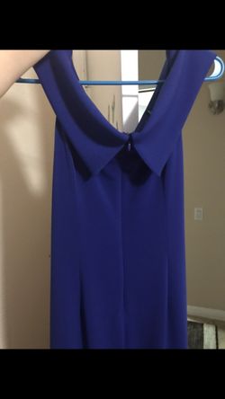 Blue Long Heavy Fabric Dress 