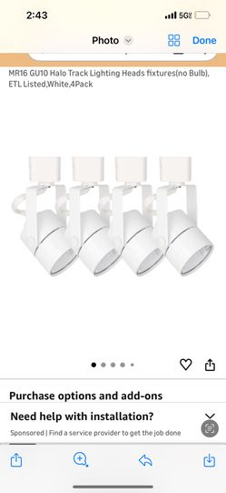 MR16 GU10 Halo Track Lighting Heads fixtures(no Bulb), ETL Listed,White,4Pack