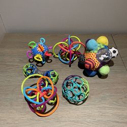 Colorful Rattles And Sensory Toys Bundle