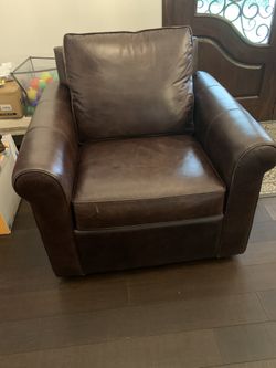 Pottery Barn Rotating Leather Chair