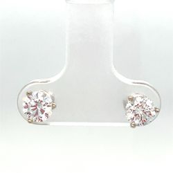 14Kt White Gold Lab Diamond Stud Earrings 0.95g 1CTW F/G VS I-1279