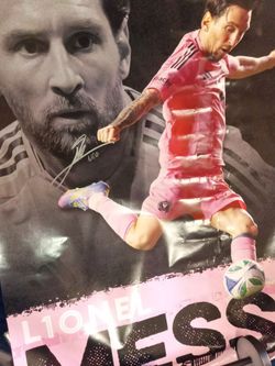 Lionel Messi signed autograph poster soccer legend auto autographed
