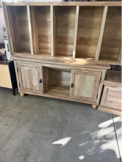 Rustic Weathered Oak TV Stand, Book Shelf, Light Stand, Table With Storage