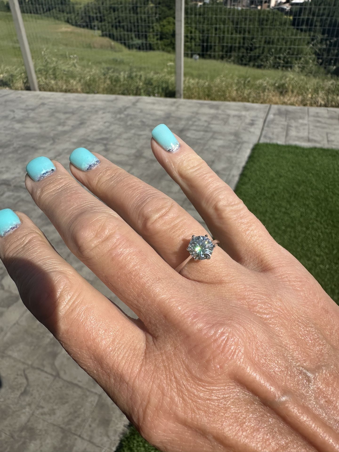 Charming 5 Carat Moissanite Ring  925 Sterling Silver, With Certificate