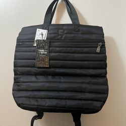 Black Puffer Backpack/Hand Bag