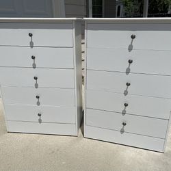 White 10 Drawer Dresser Chest of Drawers Furniture Set