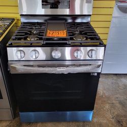 LG ThinQ 5 Burner Gas Slide In Stove With Air Fry 30 Wide 0F