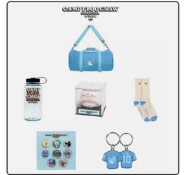 Camp Flog Gnaw VIP Merch. Duffle Bag, Baseball, Socks, Water Bottle, Keychain