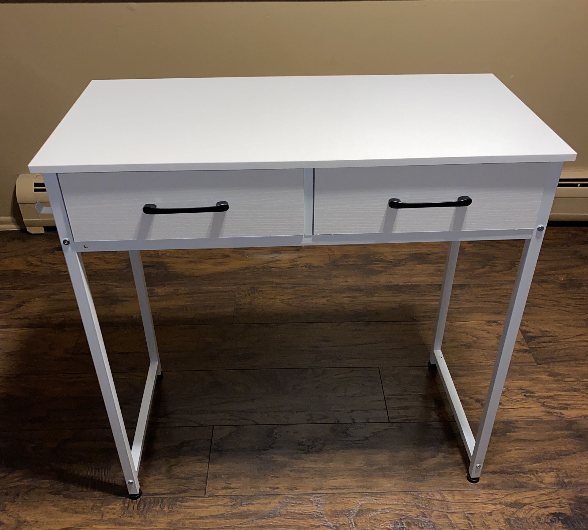 BRAND NEW SMALL 32” DESK WITH FABRIC DRAWERS