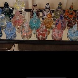 Vintage Glass Blown Perfume Bottles Asst Colors 
