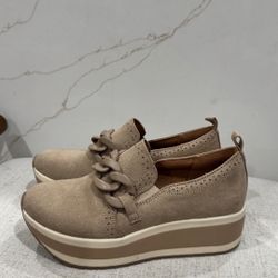 Beige Platform Sneakers 6.5