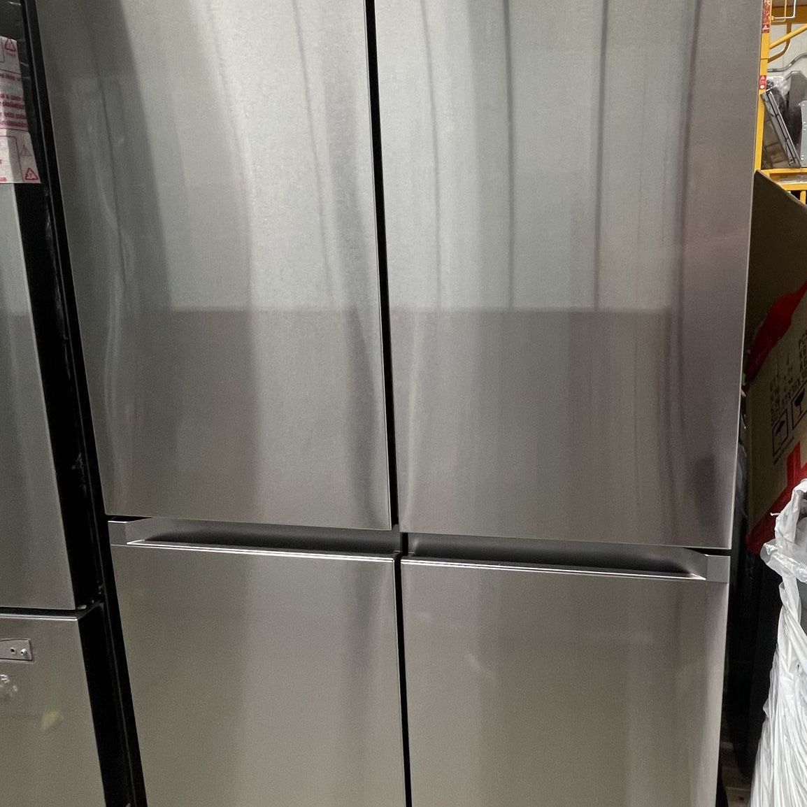 Samsung 23 cu. ft. Counter Depth 4-Door French Door Refrigerator with Beverage Center in Stainless Steel