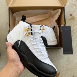 Black and white Jordan 12s taxis