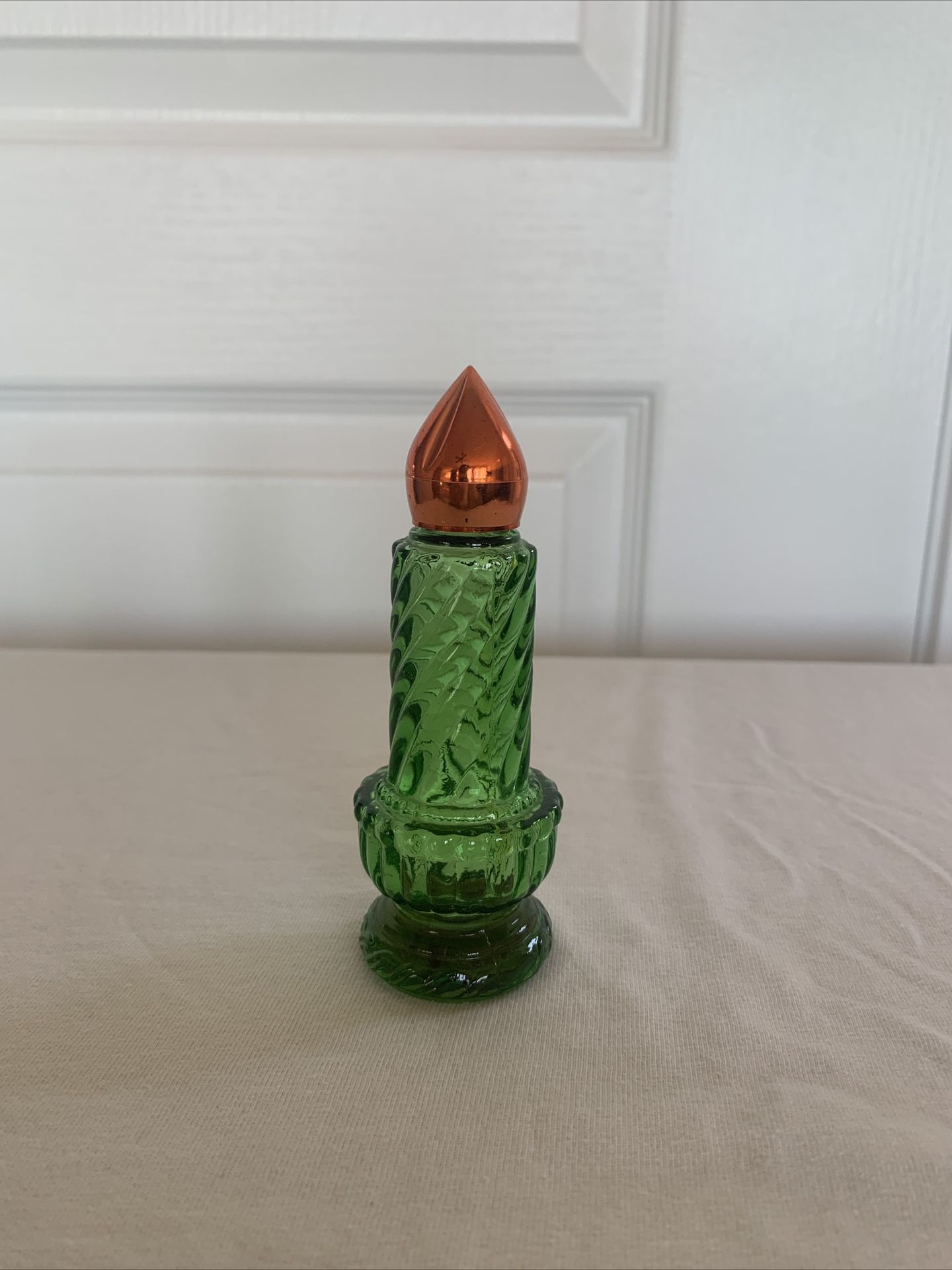 Vintage Avon 1970s Glass Christmas Candle Cologne Bottle-collectibles 