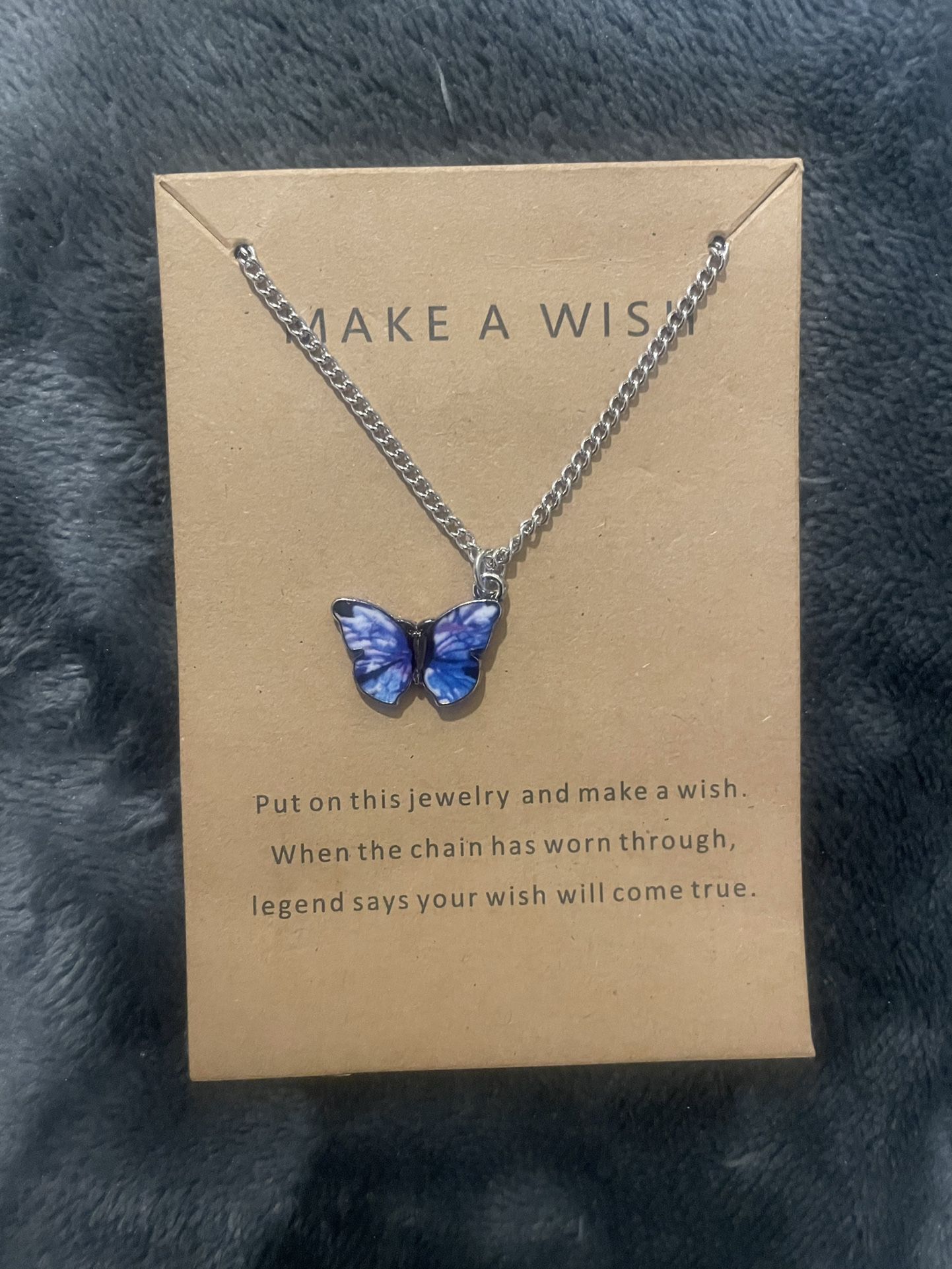 Cute Butterfly Necklace With A Wishful Card ❤️