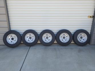 (5) Trailer Rims and Tires ST185/80R13C