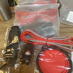 New Leash, Poop Bags And Holder And Pop Up Water Bowl