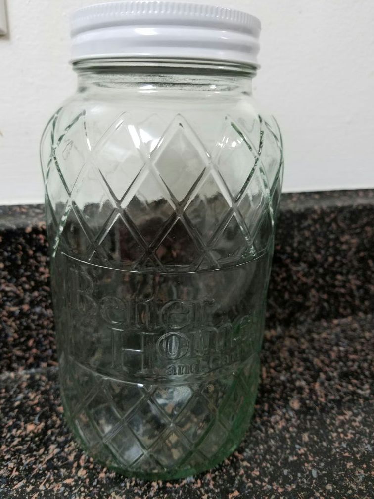 Better homes and garden Mason jars quart with red checked lid