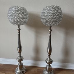 Oversized Crystal, Beaded Candle Holder (Set of 2) // Cash Only