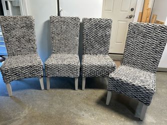 4 woven dining chairs