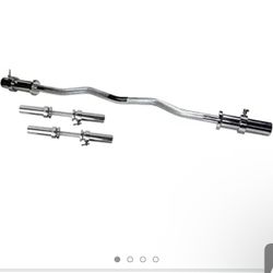 Olympic bar with a curling bar and dumbbell bars