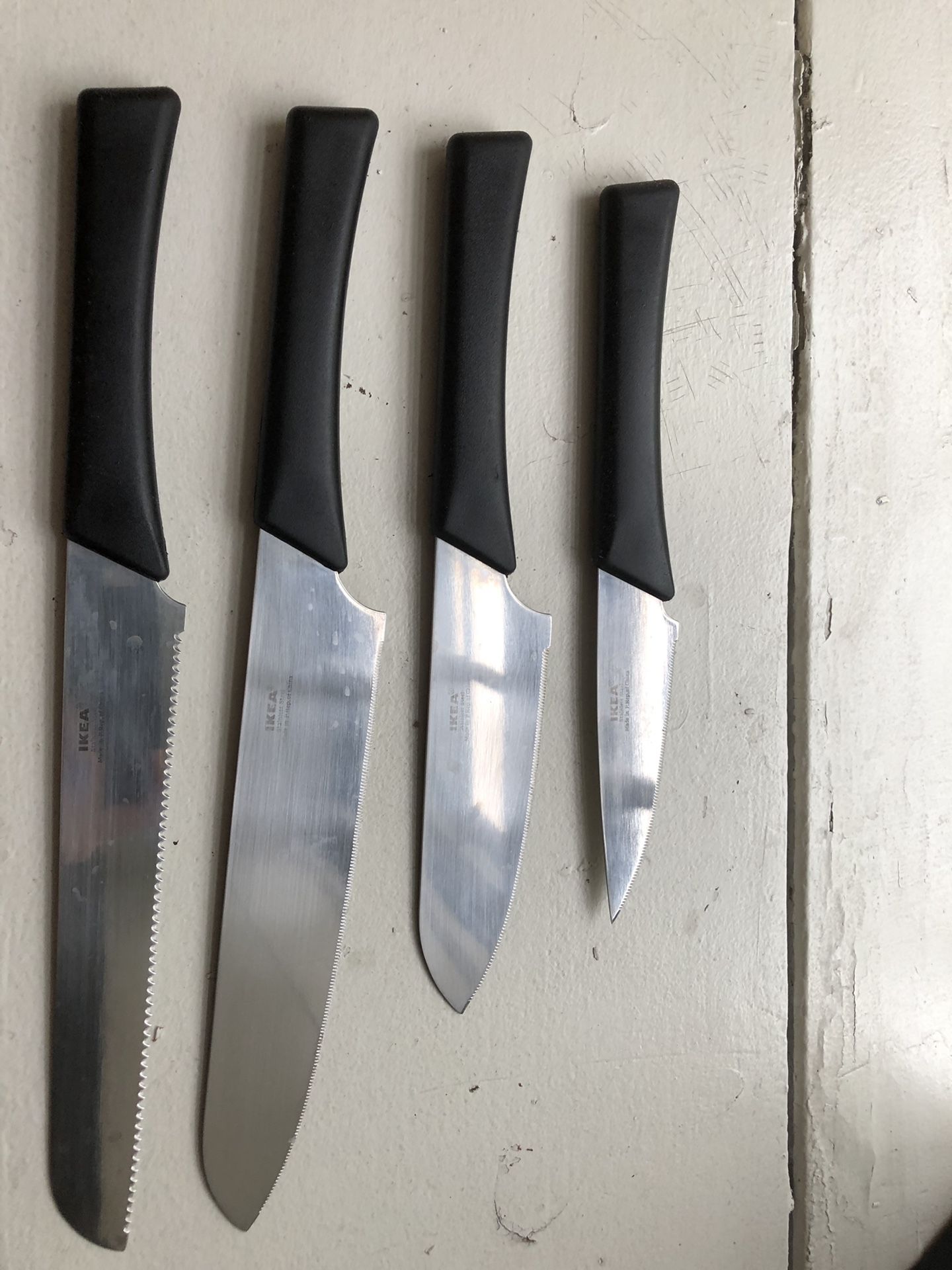 IKEA 5 Piece Kitchen Knife Set 4 knives Wooden Block