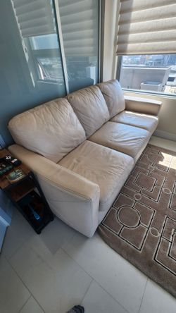 Leather Convertible Sofa
