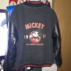 Disney Store Exclusive Mickey Mouse All Around Nice Guy Varsity Jacket Mens XL