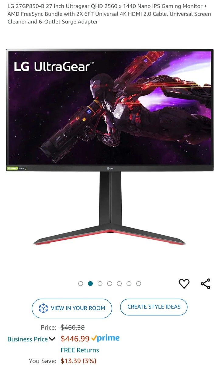 Brand new!! 💥💥 27 inch gaming fast response monitor Ultragear 2560 x 1440 Nano.